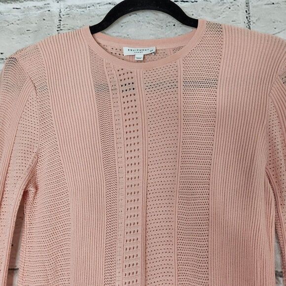 Equipment Femme Laurier Womens Small Eyelet Crewneck Pullover Sweater Stretch - Picture 8 of 12